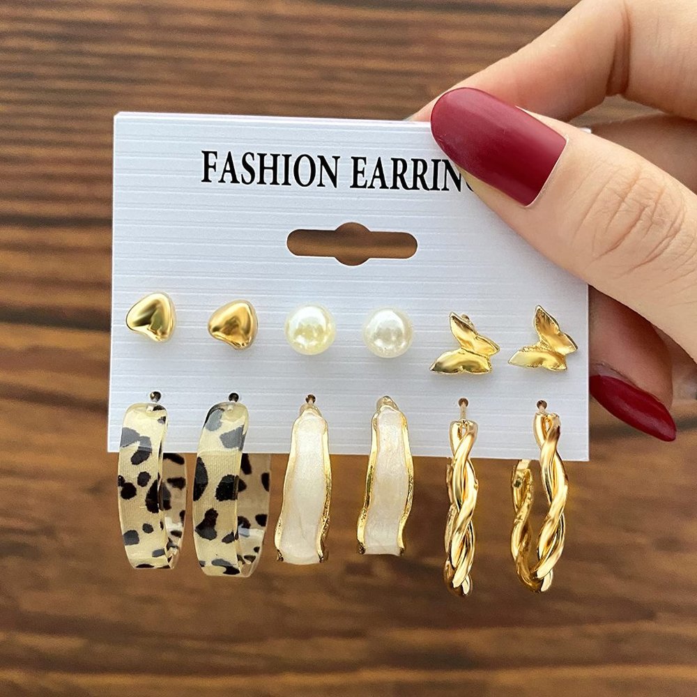 New 32 Pairs Earrings Set for Women Girls, Fashion Chain Link Hoop - Picture 6 of 7